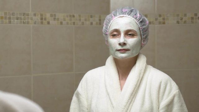 Woman with a mask on her face