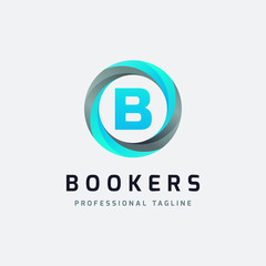 Obraz premium Letter B Blue Circle Logo Design - Vector File