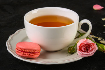 macaron or macaroons cookie, tasty dessert. food background