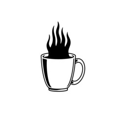 HOT COFFEE CUP WHITE BACKGROUND