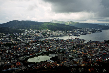 Obraz premium Bergen, Norwegen shoot from above