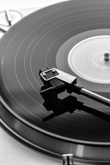 vinyl record on a turntable