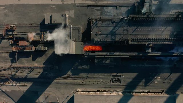 Coke Ovens and Coal Chemical Plant, Coke Oven By-Product Plant, the coke oven by-product plant, Coke oven gas treatment, build industrial, Industrial exterior, View from above, Panoramic view