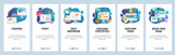 Web site onboarding screens. Website development, coding, font, 404 error page. Menu vector banner template for website and mobile app development. Modern design flat illustration.