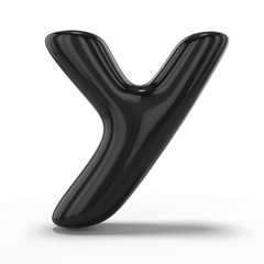 Letter Y made of inflatable balloon isolated on white background. 3D