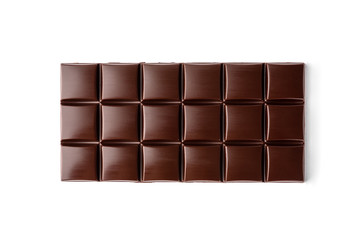 Chocolate bar isolated on white background.
