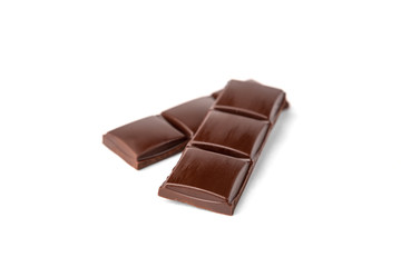 Chocolate bar isolated on white background.