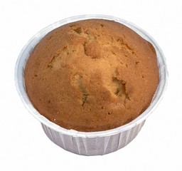 Usual muffin with filling cup of coffee