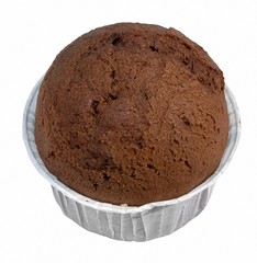 chocolate muffin isolated on white background