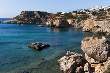 Karpathos island, the coastline of Amopi beach. Aegean sea, Dodecanese Islands, Greece