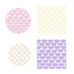 Textured japanese background. Wave pattern. Sea japan pattern vector