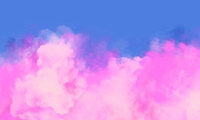 abstract watercolor background with pink clouds 