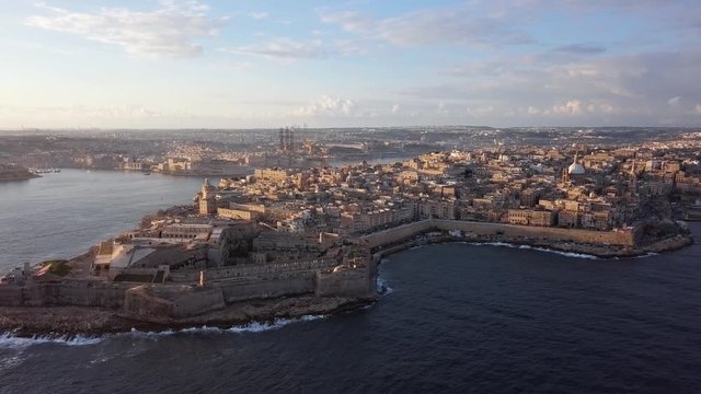 Morning flight around of Valletta old town, Malta