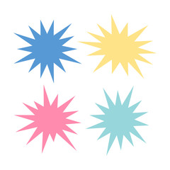 Bursting speech star set. Starburst isolated icons set