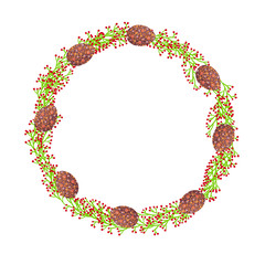 Easter Wreath. Illustration for Easter Image of an egg with floral ornament