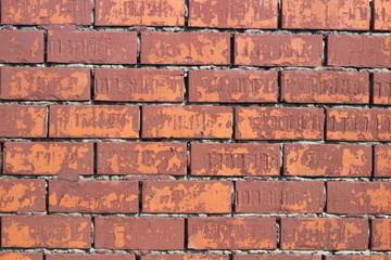 Peeled brick wall, texture for background.