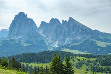 Mountain peaks in a beautiful alpine landscape