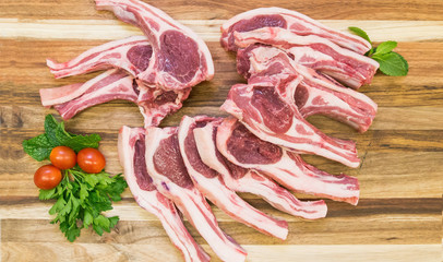 fresh raw lamb chops mutton