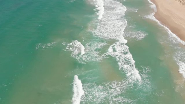 Top View of the Mediterranean Blue Sea, Beach and Coastline, Israel, Netanya