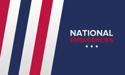 National Emergencies in the United States. The crisis in America. President announces national emergencies in the country due to immigration problems. Poster, banner or background