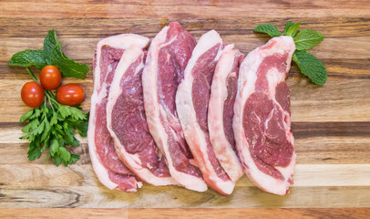 fresh raw lamb chops mutton