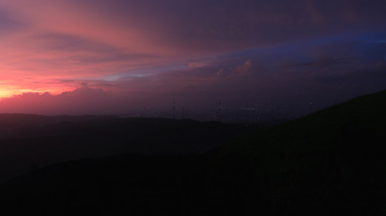 sunset in mountains