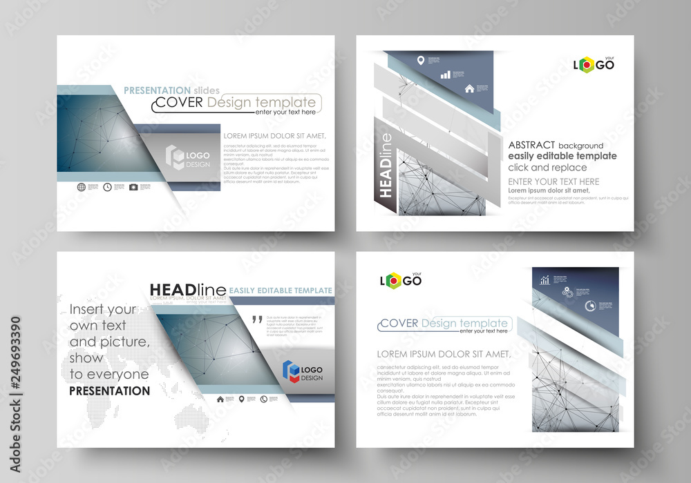 Poster set of business templates for presentation slides. easy editable abstract vector layouts in flat des