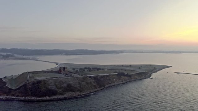 Picturesque view on Kalo castle in Mols Bjerge National Park