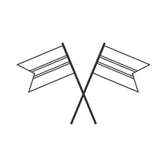 Botswana flag icon in black outline flat design. Independence day or National day holiday concept.