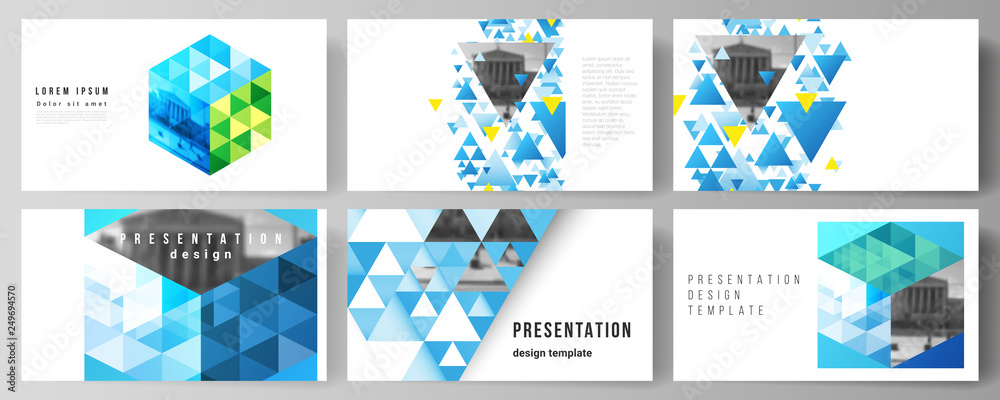 Poster the minimalistic abstract vector illustration of the editable layout of the presentation slides desi