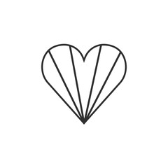 Seychelles flag icon in a heart shape in black outline flat design. Independence day or National day holiday concept.