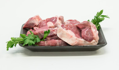 fresh raw meat lamb knuckle pack mutton red