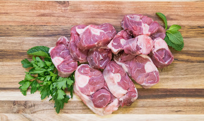 fresh raw meat lamb knuckle pack mutton red