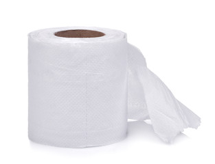 one roll toilet paper or tissue isolated on white background