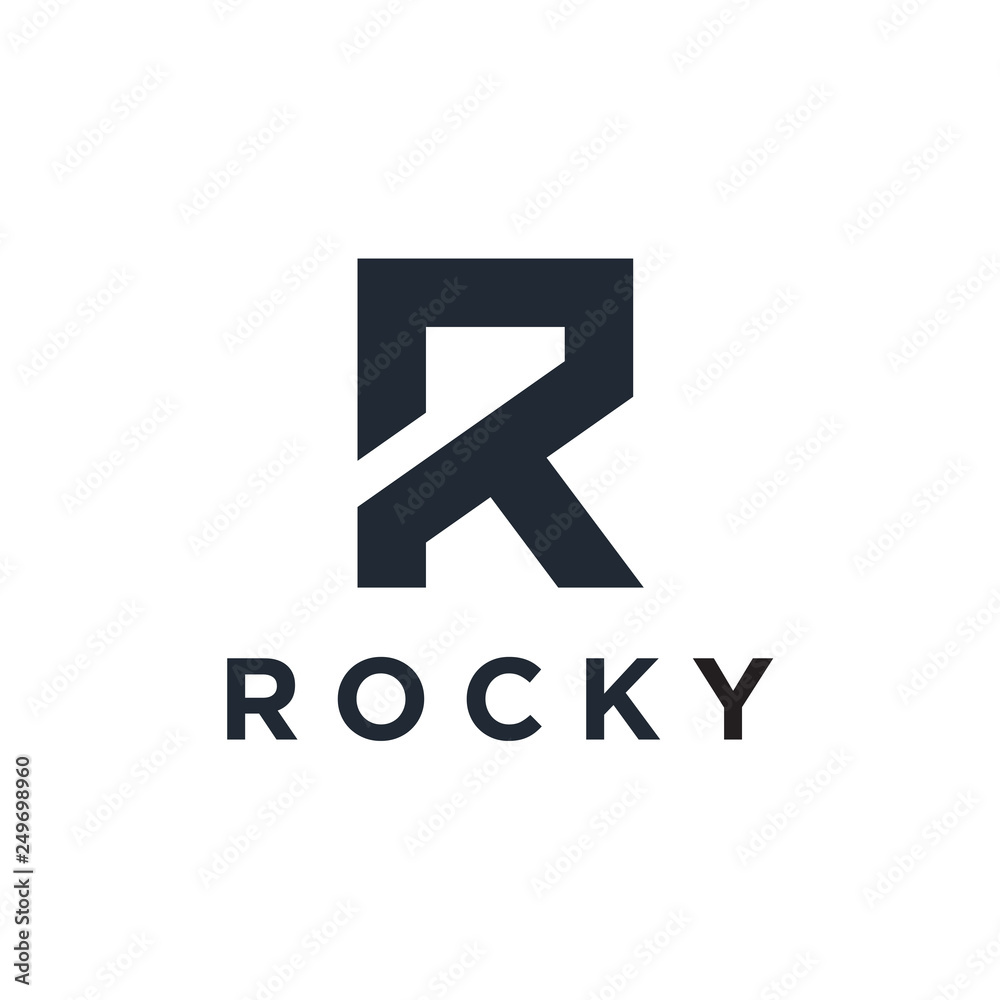 Poster Unique Minimal Style R initial based logo