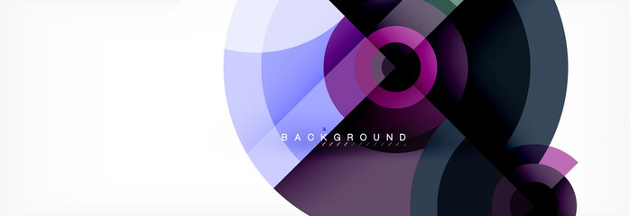 Fototapeta premium Okrągłe okręgi i trójkąty streszczenie tło