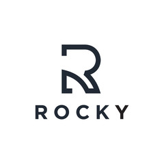 Unique Minimal Style R initial based logo