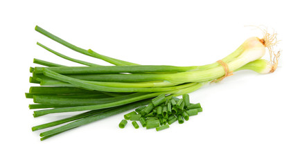 green onion isolated on white background