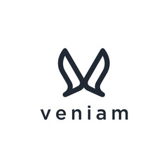 Elegant line curve vector logotype. Premium letter V logo design. Luxury linear creative monogram.