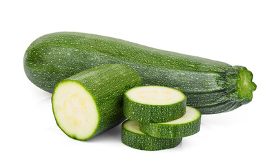 zucchini cucumber isolated on white background