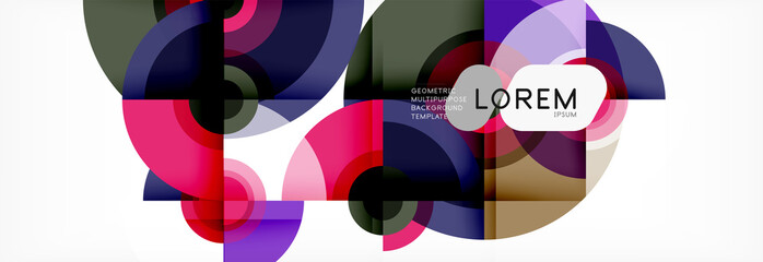 Round shapes vector abstract background. Trendy circle shapes composition vector