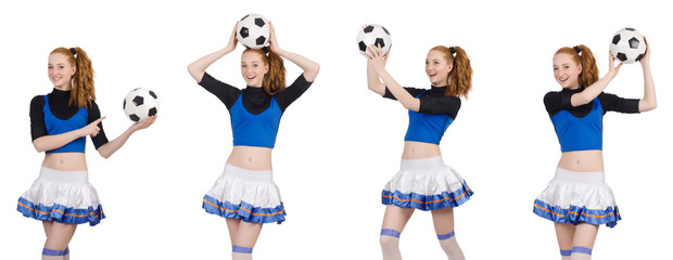 Cheerleader isolated on the white background