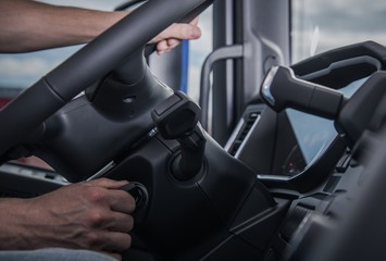 Driver Starting His Truck