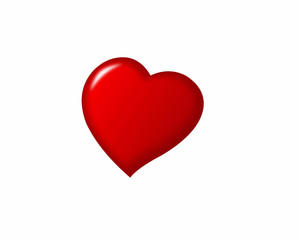red heart isolated on white background