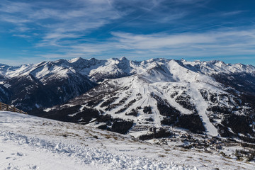 Beautiful Winter Landscape Skiing At Katschberg In Carinthia Austria