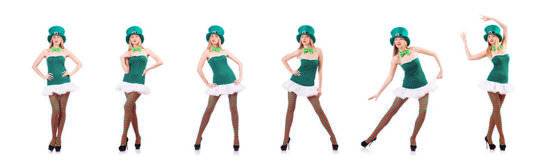 Young girl in saint patrick celebration concept