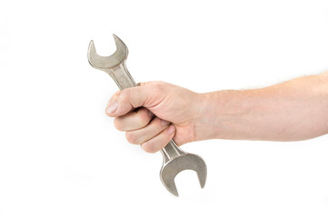 Wrench in the hand. Service concept