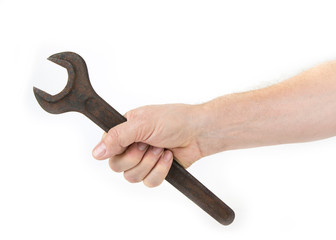Wrench in the hand. Service concept
