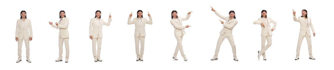 Man in funny concept isolated on white