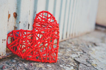 Old wooden heart in a lost place